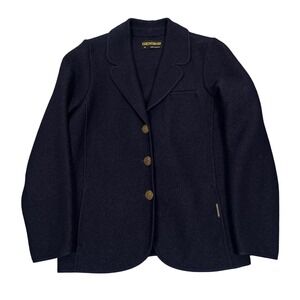 Geiger Boiled Wool Jacket Women 38 Navy Blue Button Up Made in Austria